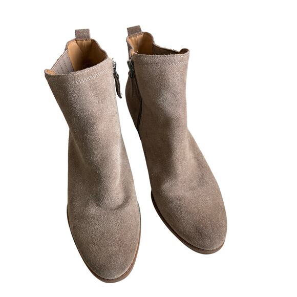 Franco Sarto Suede Leather Taupe Welton Wedge Heel Ankle Boot Size 10 - Picture 2 of 8